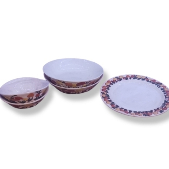 5pc Arnels Mushroom 10.5” Dinner Plates Handmade Ceramic Pottery Cottage Core - Picture 11 of 11